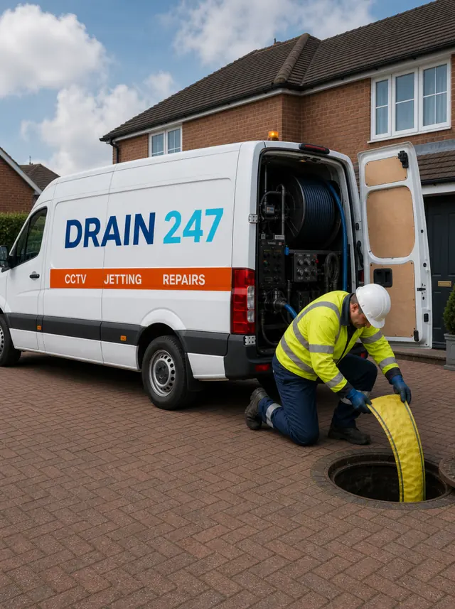 Drain 247 van and engineer covering Northwood